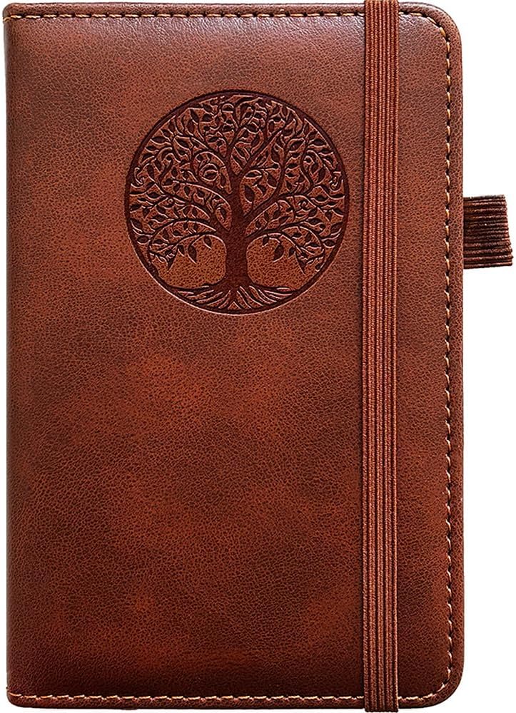 BIYUNRO Small Pocket Notebook, Leather Journal Mini (Brown) - Image 1
